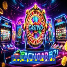 bingo para chá de bebê para imprimir grátis